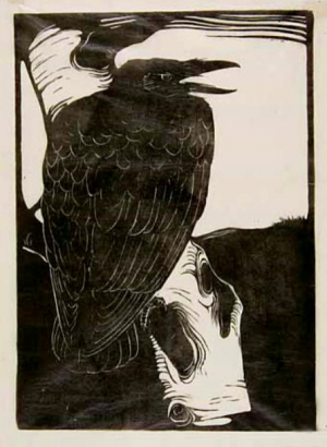Raaf op berkenboom, Jan Mankes,1913
